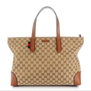 GUCCI GG Monogram Large Original Tote Tan